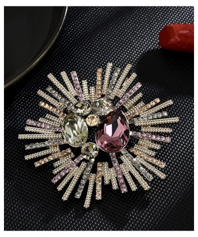 Women's Fashion Crystal Brooch Leaf Flower Brooch Alloy Rhinestone Brooch Court Vintage Brooch Wedding Party Brooch Flower Fi...