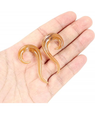 2pcs Glass Ear Tapers Plugs Handmade Hanger Ear Gauges Spiral Snail Ear Stretchers Piercing Jewelry 8g-00g B: Orange 4g(5mm) ...