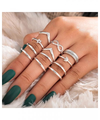 62-101Pcs Vintage Knuckle Rings Set Stackable Midi Rings for Women Teen Girls Bohemian Gold&Silver Rings Crystal Joint Finger...