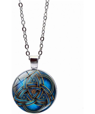 Celtic Knot Jewelry Set Irish Ethnic Style Celtic Knot Pendant Necklace Mysterious Blue Earrings Bracelets Gift blue $9.43 Je...