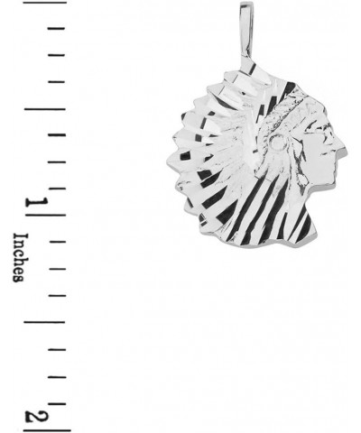 Fine 925 Sterling Silver Tribal Native Indian Chief Head Pendant Necklace 18 Inches $19.24 Necklaces