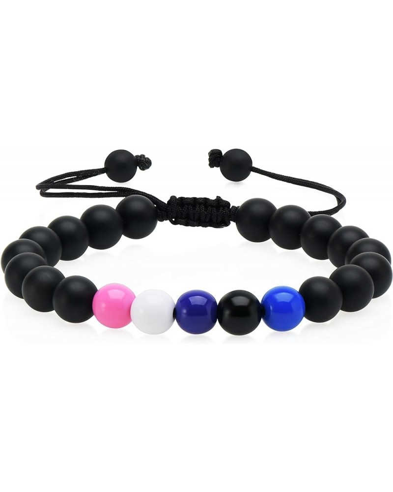 Handmade Bisexual Pansexual LGBT Proud Love Bead Bracelet Women Men Thread for Him and Her - Adjustable Genderfluid $7.77 Bra...