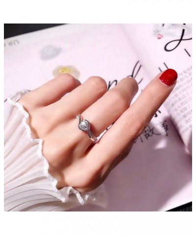 14 Piece Ring Luxury Sparkling Diamond Ring Ladies Jewelry Engaged Ring for Women Costume Jewelry Rings (Silver, 11) Silver 9...