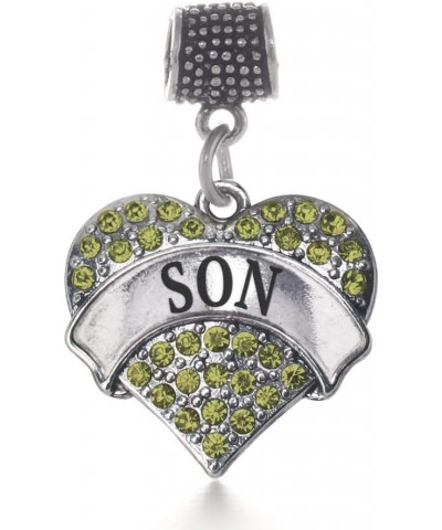 Silver Pave Heart Charm for Bracelet with Cubic Zirconia Jewelry Son Green $10.99 Bracelets