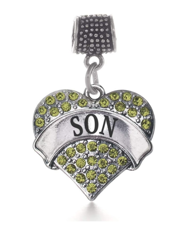 Silver Pave Heart Charm for Bracelet with Cubic Zirconia Jewelry Son Green $10.99 Bracelets