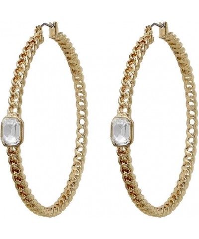 Stone Chain Hoop Earrings $13.64 Earrings