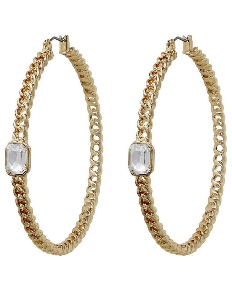 Stone Chain Hoop Earrings $13.64 Earrings