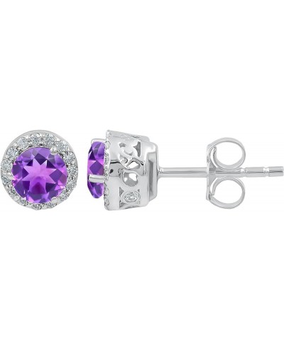 0.22ct Moissanite Earrings,Gemstone Stud Earrings For Women,Post Earrings For Women, Amethyst $14.55 Earrings