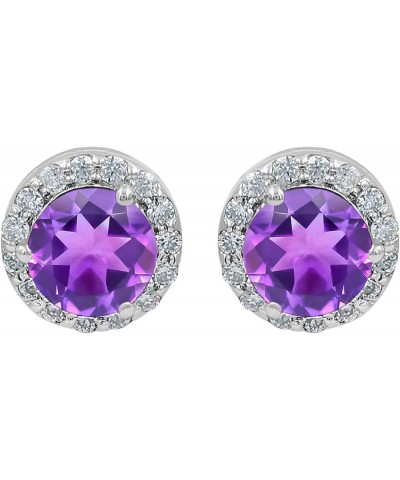 0.22ct Moissanite Earrings,Gemstone Stud Earrings For Women,Post Earrings For Women, Amethyst $14.55 Earrings