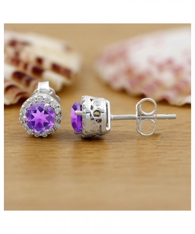 0.22ct Moissanite Earrings,Gemstone Stud Earrings For Women,Post Earrings For Women, Amethyst $14.55 Earrings