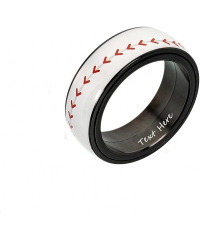 Personalized Spinner Sports Ring for Him,Customized Name Date Quote Engraved Ball Ring Stress Relieving Spinner Band Statemen...