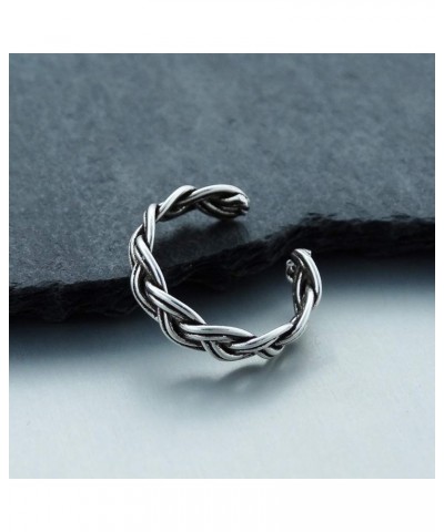 Sterling Silver Ear Cuff Wrap Earrings, No Piercing Slide-On Earrings Braided $11.88 Earrings