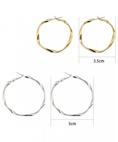 Gold Silver Hoop Earrings Set Hypoallergenic Hoop Women's Earrings Fashion Exquisite All-match Earrings $4.39 Earrings