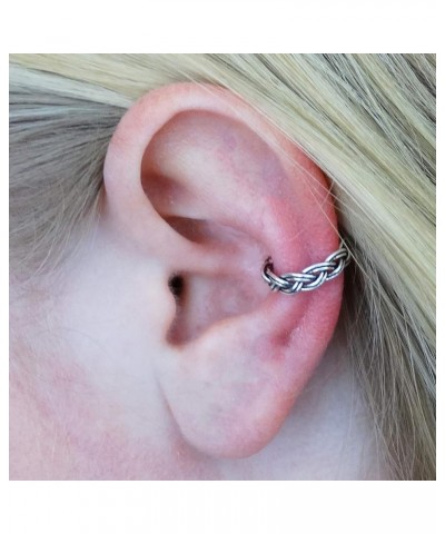 Sterling Silver Ear Cuff Wrap Earrings, No Piercing Slide-On Earrings Braided $11.88 Earrings