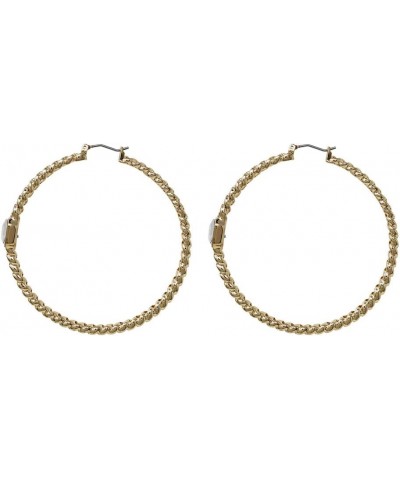 Stone Chain Hoop Earrings $13.64 Earrings