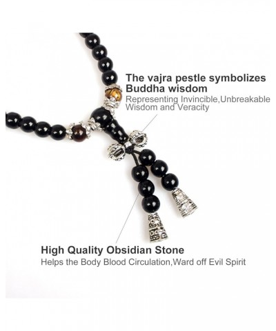 6mm 108 Mala Beads Bracelet Meditation Necklace Obsidian Beaded Prayer Buddhist Necklace for Healing Stone Agate Tiger Eye Je...