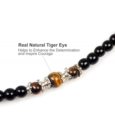 6mm 108 Mala Beads Bracelet Meditation Necklace Obsidian Beaded Prayer Buddhist Necklace for Healing Stone Agate Tiger Eye Je...