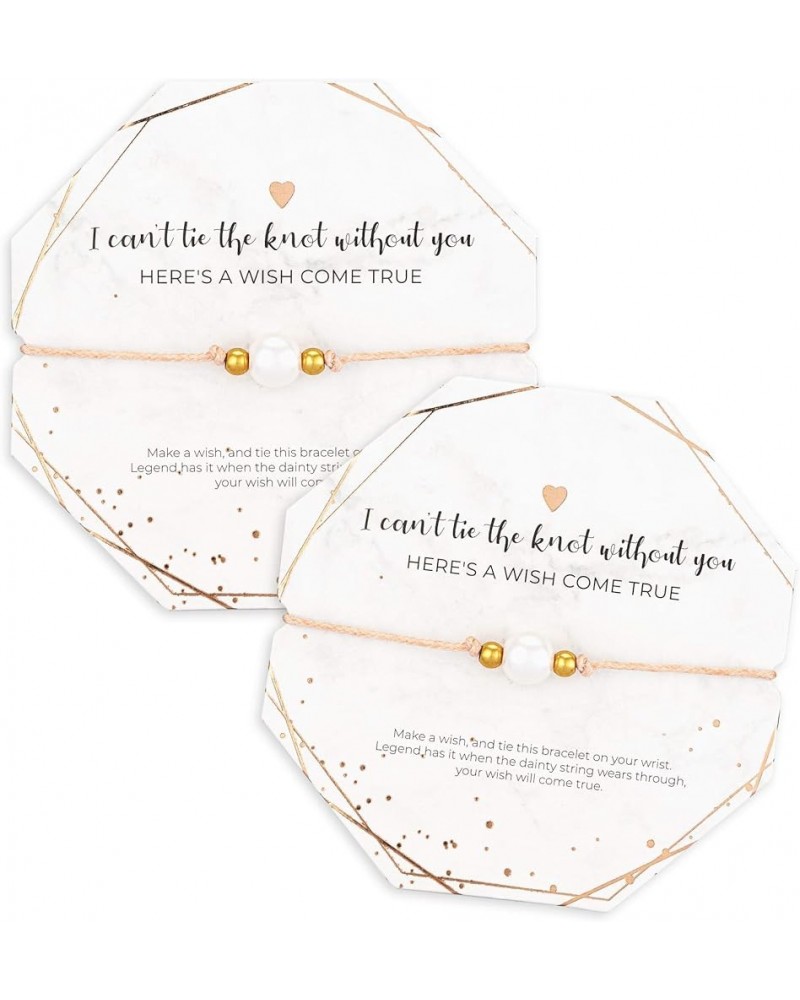 Bridesmaid Bracelets "I Can't Tie The Knot Without You” I Bridesmaid Proposal Wish Bracelets I Rose Gold Plated 6 pack $13.20...