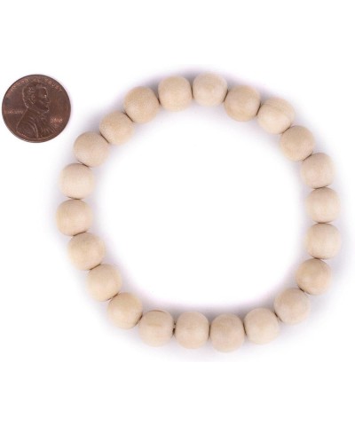 Wood Stretch Bracelet, Yellow - Stackable Beaded Jewelry, Unisex for Men & Women Large Beads Cream $7.37 Bracelets