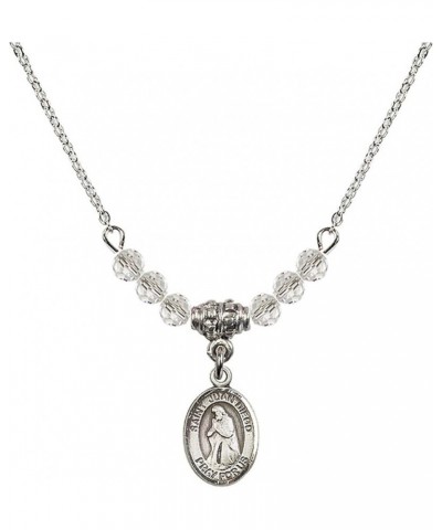 April Birth Month Bead Necklace with Catholic Patron Saint Petite Charm, 18 Inch Saint Juan Diego $32.44 Necklaces