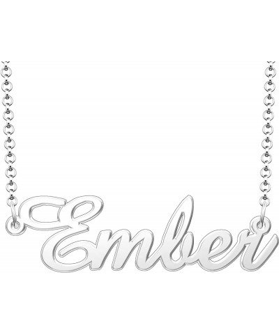 Ember Name Necklace Personalized Sterling Silver Custom Name Necklace for Women Silver $16.42 Necklaces