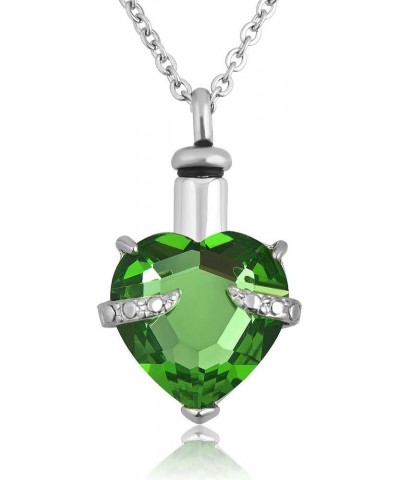 12 Colors Heart Crystal Cremation URN Necklace for Ashes Jewelry Memorial Keepsake Pendant August Birthstone $12.18 Necklaces