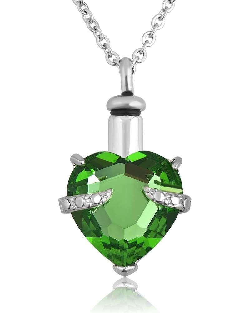 12 Colors Heart Crystal Cremation URN Necklace for Ashes Jewelry Memorial Keepsake Pendant August Birthstone $12.18 Necklaces