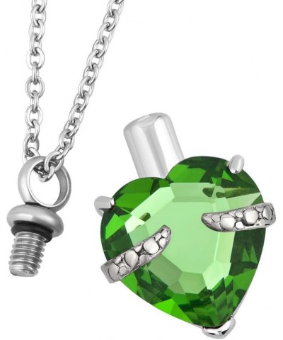 12 Colors Heart Crystal Cremation URN Necklace for Ashes Jewelry Memorial Keepsake Pendant August Birthstone $12.18 Necklaces