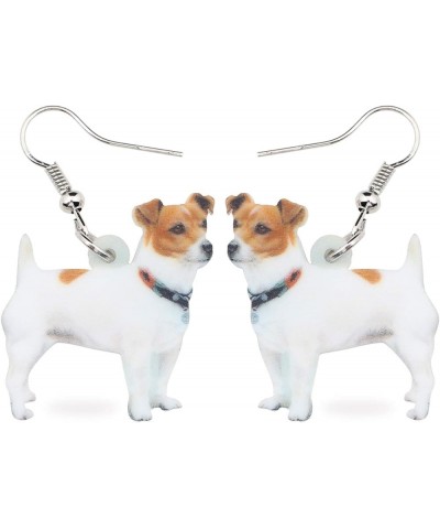 Acrylic White Jack Russell Terrier Dog Earrings Lovely Pet Dog Dangle Drop Jewelry for Women Teens Girls Dog Lovers Gifts Whi...