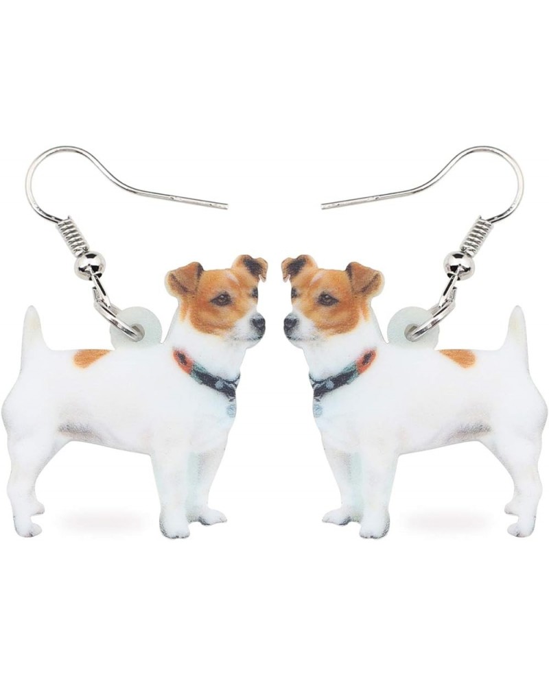 Acrylic White Jack Russell Terrier Dog Earrings Lovely Pet Dog Dangle Drop Jewelry for Women Teens Girls Dog Lovers Gifts Whi...