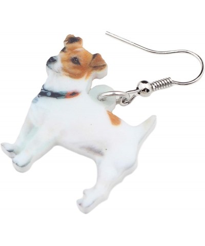 Acrylic White Jack Russell Terrier Dog Earrings Lovely Pet Dog Dangle Drop Jewelry for Women Teens Girls Dog Lovers Gifts Whi...