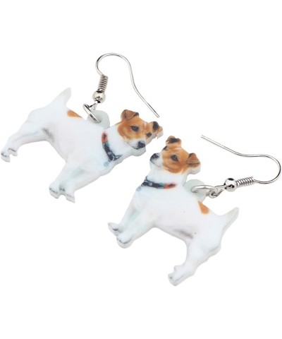 Acrylic White Jack Russell Terrier Dog Earrings Lovely Pet Dog Dangle Drop Jewelry for Women Teens Girls Dog Lovers Gifts Whi...