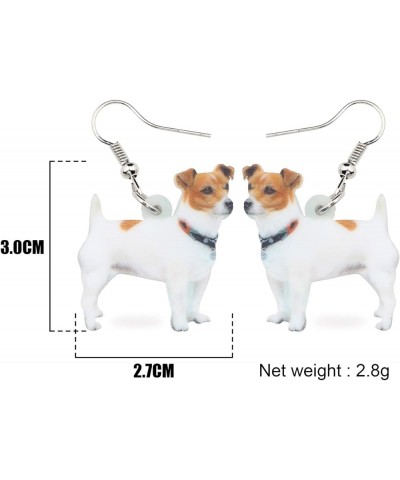 Acrylic White Jack Russell Terrier Dog Earrings Lovely Pet Dog Dangle Drop Jewelry for Women Teens Girls Dog Lovers Gifts Whi...