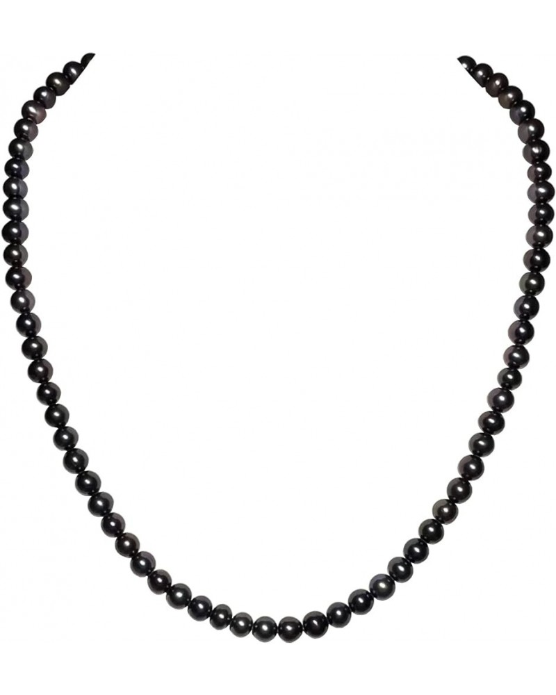 6-8mm Black Freshwater Cultured Pearl Necklaces for Women 16-48 Inch AAA Quality 22.0 Inches 6-7mm $47.04 Necklaces