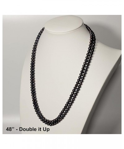 6-8mm Black Freshwater Cultured Pearl Necklaces for Women 16-48 Inch AAA Quality 22.0 Inches 6-7mm $47.04 Necklaces