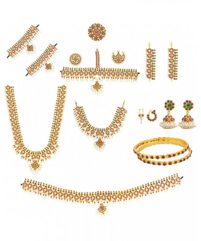 Women's Bharatanatyam Mango Full Set (10 Items) Multi-Colour $55.00 Necklaces