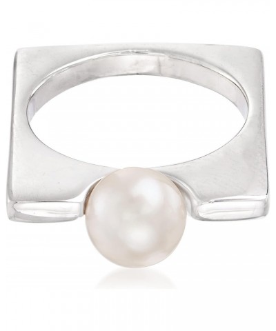 Italian 8mm Cultured Pearl Square Ring in Sterling Silver $37.80 Rings