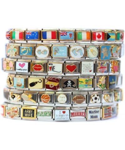 Bucket of Popcorn on Blue Italian Charm $7.22 Bracelets