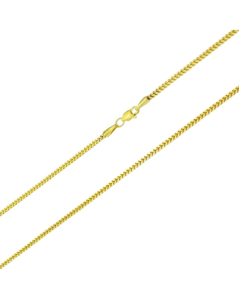 10k Yellow Gold 2mm Franco Chain Box Square Wheat Pendant Necklace, Mens Womens Jewelry 16" 18" 20" 22" 24" 26" 28" 30 22 $93...