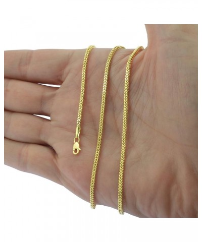 10k Yellow Gold 2mm Franco Chain Box Square Wheat Pendant Necklace, Mens Womens Jewelry 16" 18" 20" 22" 24" 26" 28" 30 22 $93...