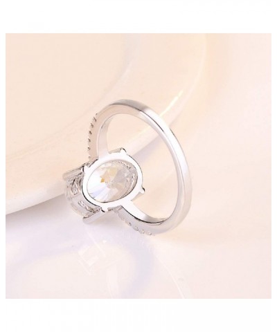 Classic Fashion Ring 925 Sterling Silver Oval Cut 3ct AAA CZ Zircon Engagement Ring, Cubic Zirconium Oxide Aurora Oval Egg So...