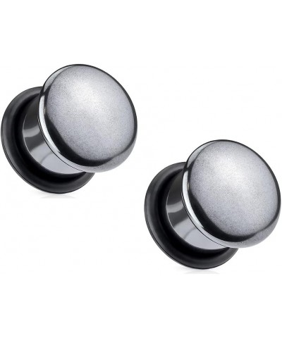 Hematite Stone Domed Single Flare Plugs with O-Rings, Sold as a Pair 6mm (2GA) $8.21 Body Jewelry