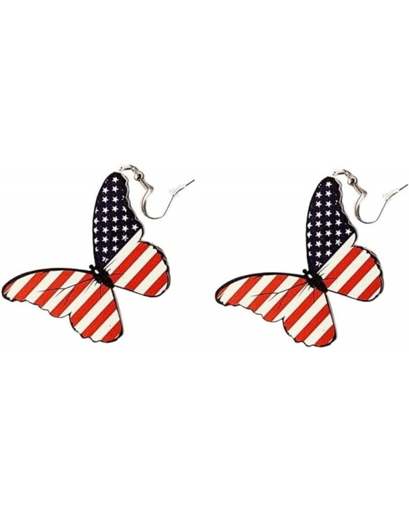 Independence Day Earrings Patriotic Acrylic Sunflower Butterfly Gnome Dangle Drop Earring 4th of July American Flags Pattern ...