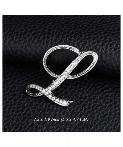 Letter Brooch Pins Initial Personalized Crystal Rhinestone Brooch Crafts Silvery A-Z Silver L $5.71 Brooches & Pins