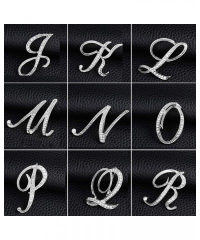 Letter Brooch Pins Initial Personalized Crystal Rhinestone Brooch Crafts Silvery A-Z Silver L $5.71 Brooches & Pins