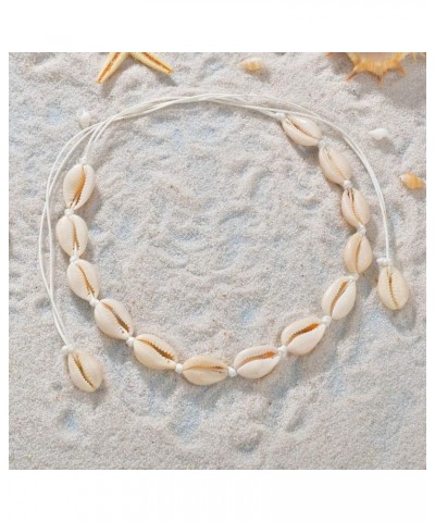 Puka White Natural Shell Necklace Set for Women Beach Boho Girls Jewelry Choker Bracelet Set (white shell set) $10.25 Necklaces