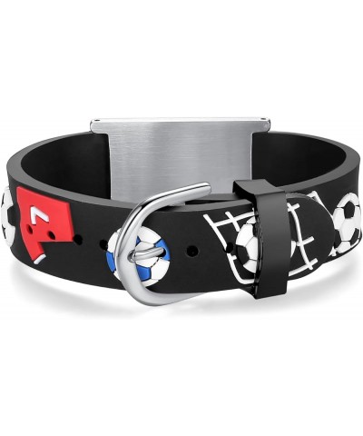 cartoon medical alert id bracelets Parents gift to Son, daughter, brother, sister FOOTBALL peanut allergy $12.53 Bracelets