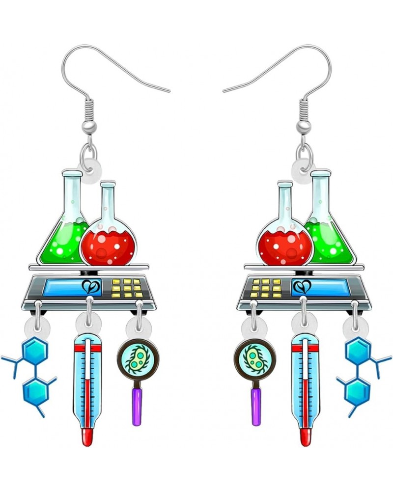 Acrylic Colorful Science Laboratory Microscope Teacher Dangle Earrings for Women Girls Biology Chemistry Teacher Appreciation...