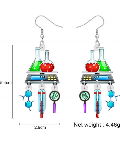 Acrylic Colorful Science Laboratory Microscope Teacher Dangle Earrings for Women Girls Biology Chemistry Teacher Appreciation...