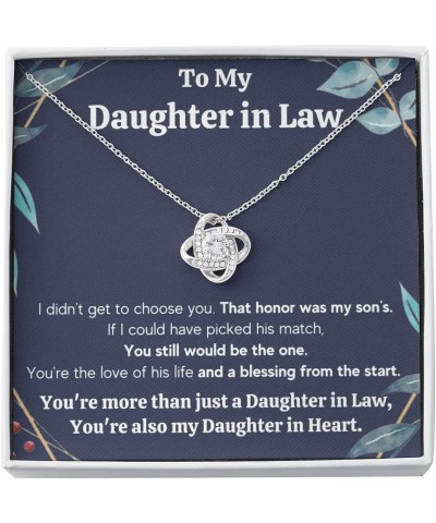 Daughter in Law Gifts Necklace From Mother in Law To My Bonus Daughter in Law Honor Pendant Jewelry with Message Card and Gif...